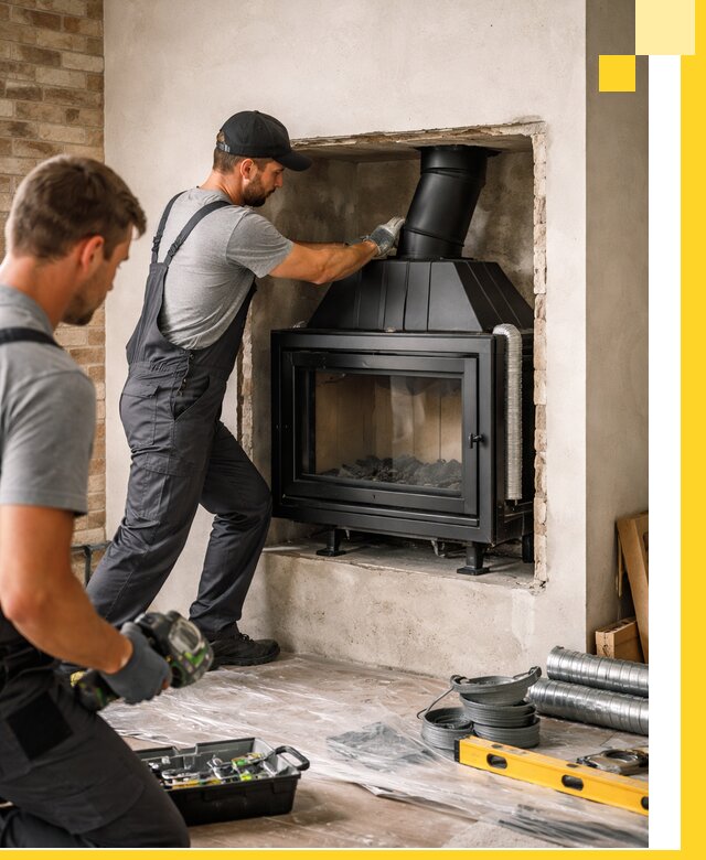 Установка каминных топок в Климовске: монтаж, подключение