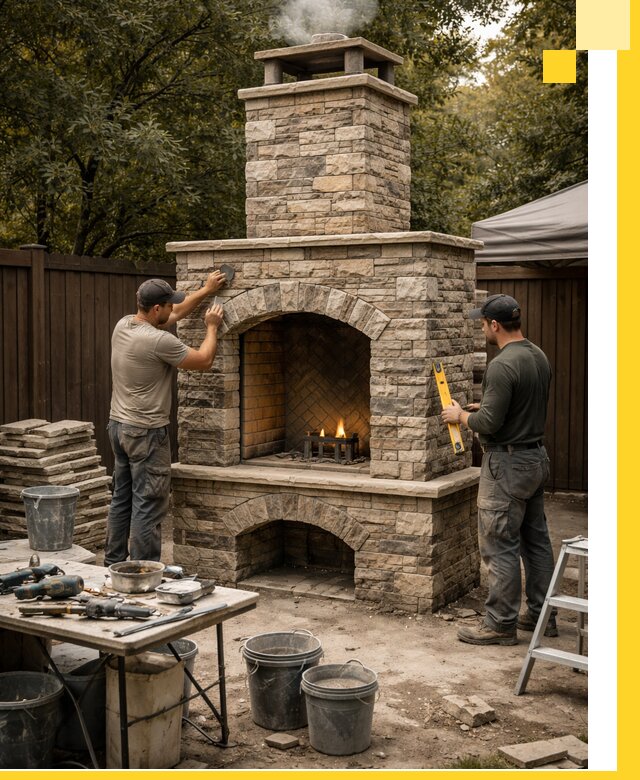 Проектирование и установка уличных каминов в Климовске