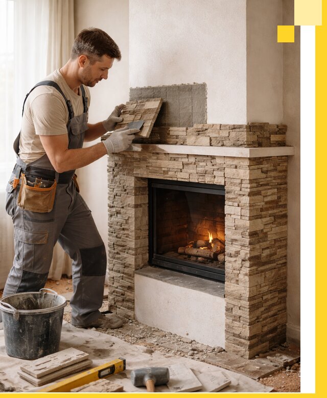 Изготовление и монтаж каминов для дома под ключ в Климовске