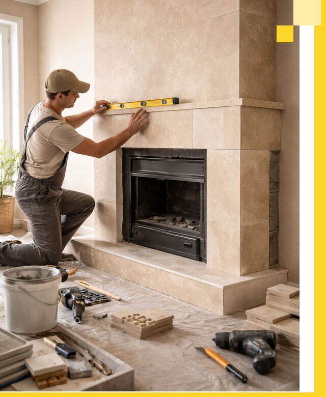 Установка и монтаж каминов в частном доме под ключ в Климовске