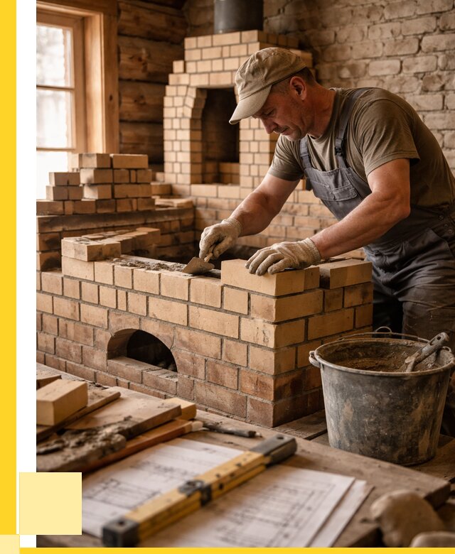 Кладка печей из кирпича в Климовске цены от 30384 р. - ЭриданКлс