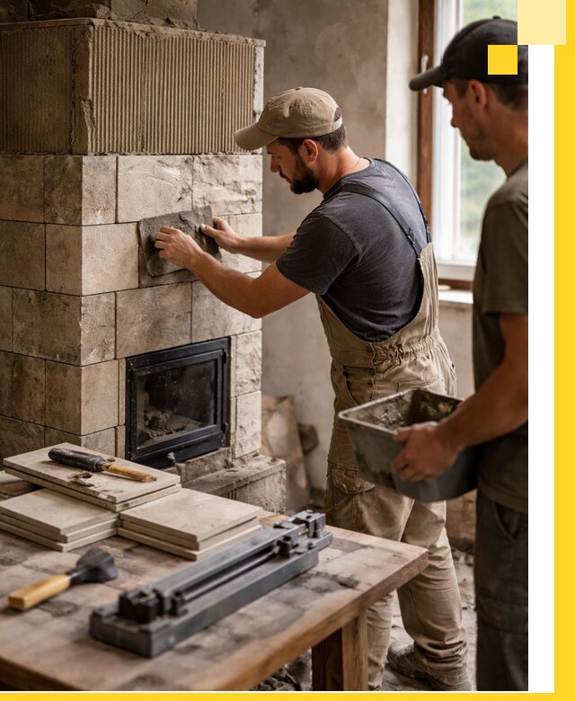 Профессиональная облицовка печей в Климовске: керамика и камень