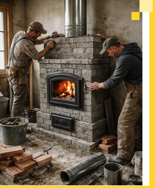 Производство, поставка и монтаж дровяных печей в Климовске