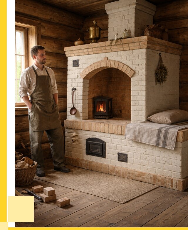 Русские печи с лежанкой под ключ в Климовске от 151920 р. ЭриданКлс