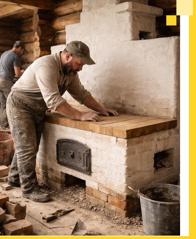 Проектирование и установка русской печи с лежанкой в Климовске