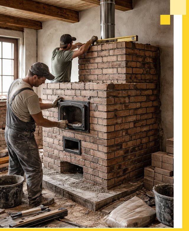 Печи для загородного дома под ключ в Климовске — монтаж и сервис