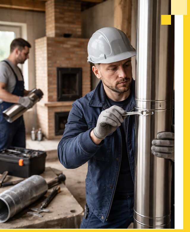 Профессиональный монтаж дымоходов для печей в Климовске