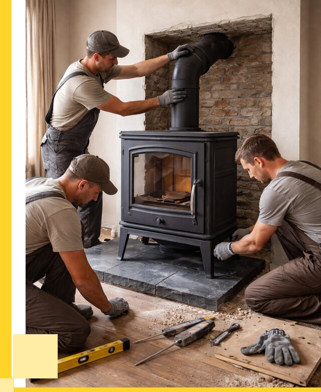 Монтаж печи камина в частном доме в Климовске от 25320 р. | ЭриданКлс