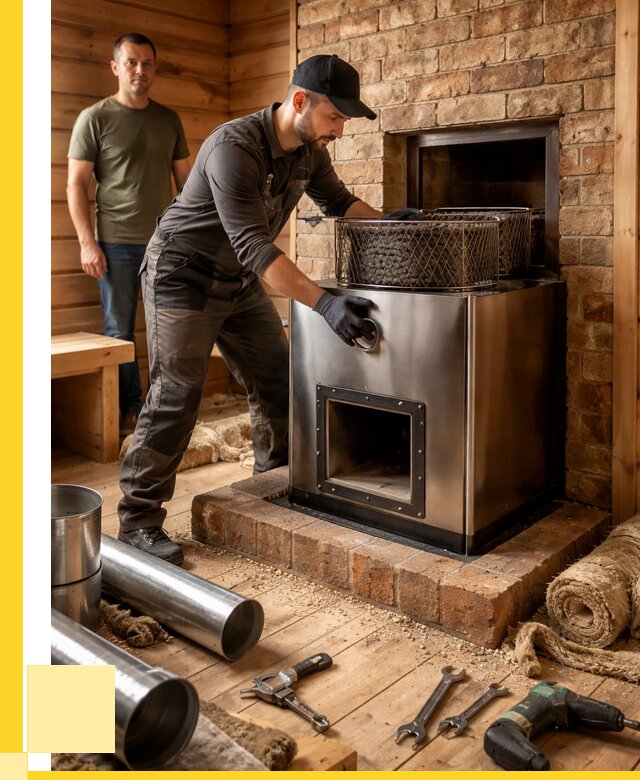 Монтаж банных печей под ключ в Климовске от 18230 р., ЭриданКлс