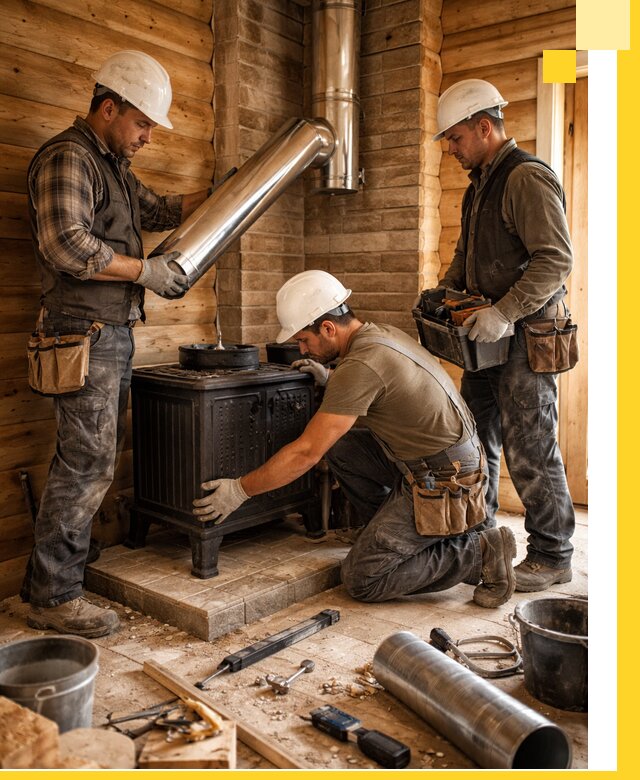 Профессиональный монтаж банных печей и дымоходов в Климовске