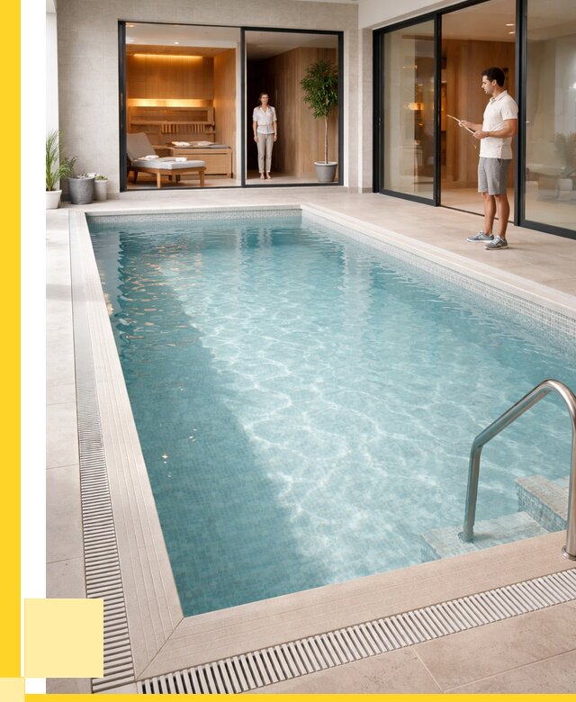 Отделка бассейна пленкой ПВХ в Климовске от 3545 р. - ЭриданКлс