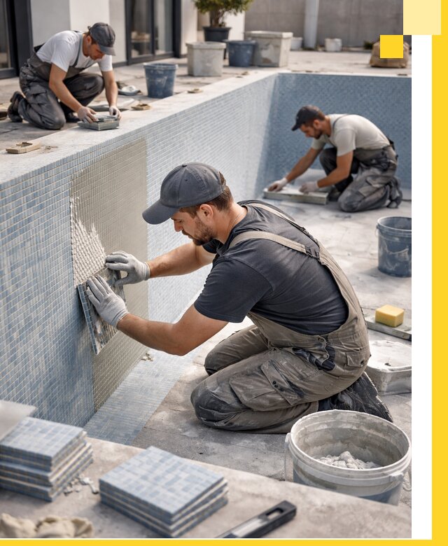 Облицовка бассейнов в Климовске плитка мозаика гидроизоляция