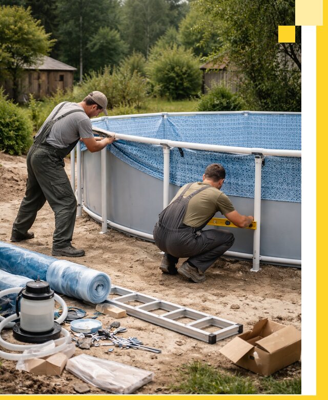 Установка и монтаж каркасных бассейнов в Климовске под ключ