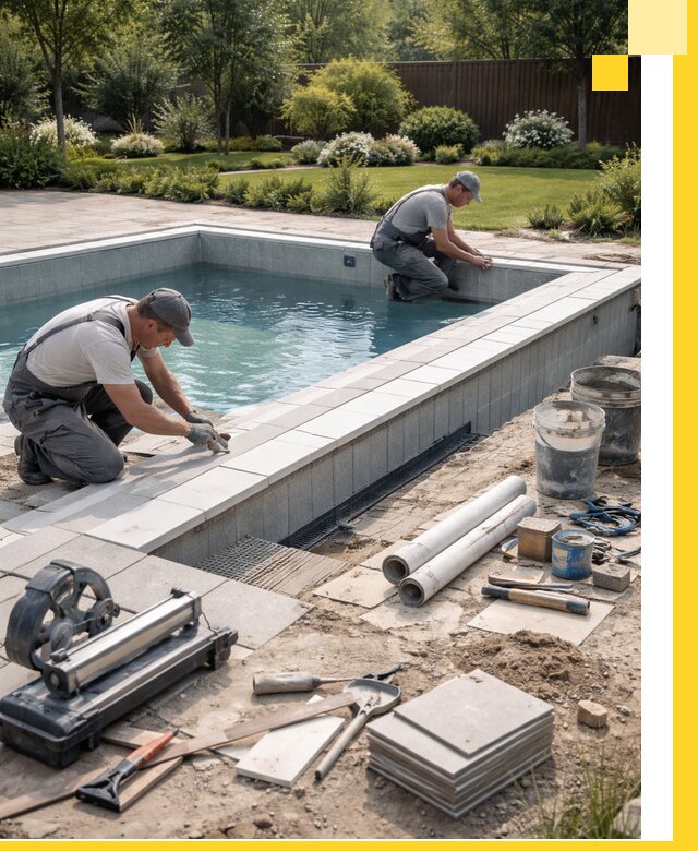 Строительство открытых бассейнов под ключ в Климовске профессионально