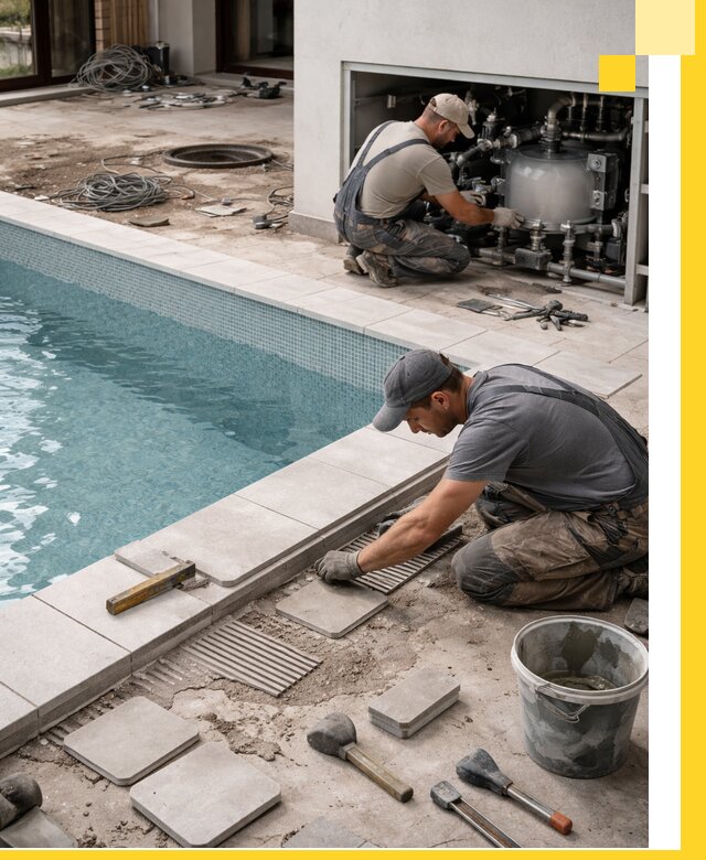 Строительство и монтаж бассейнов в коттедже в Климовске