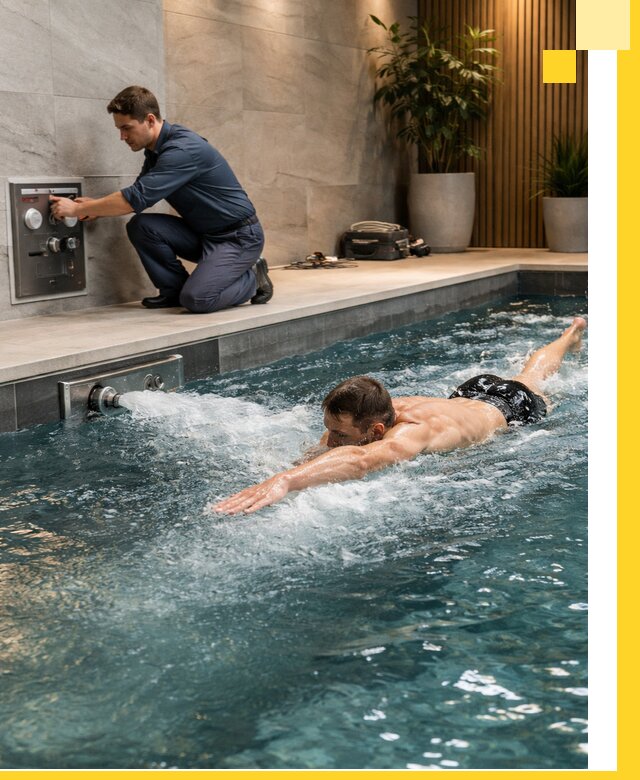 Проектирование и монтаж бассейнов с противотоком в Климовске