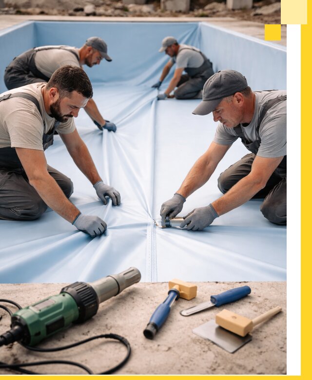 ПВХ пленка для бассейнов с монтажом и гарантией в Климовске