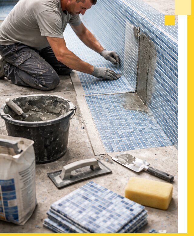 Укладка и ремонт мозаики для бассейнов под ключ в Климовске