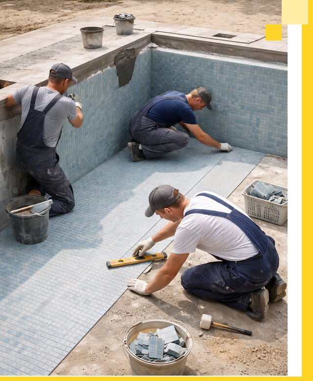 Укладка и установка плитки для бассейнов под ключ в Климовске