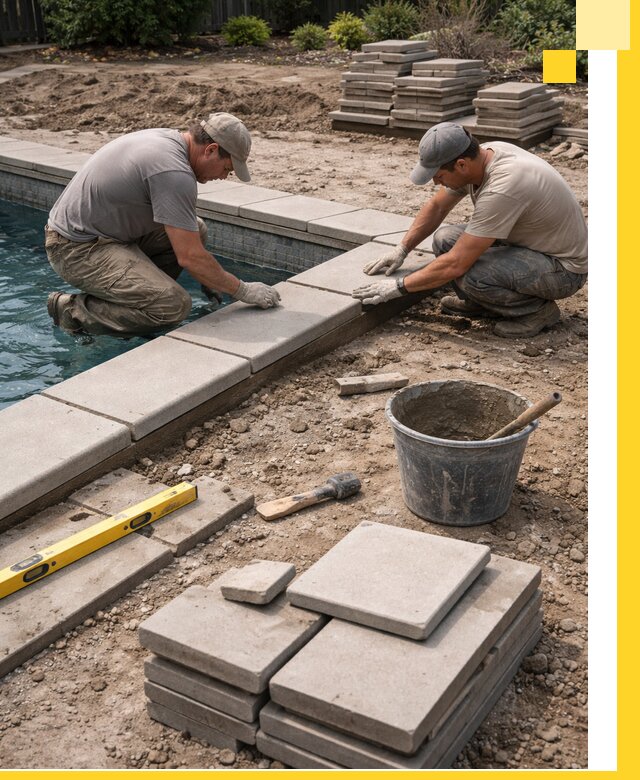 Установка и изготовление копингового камня для бассейнов в Климовске