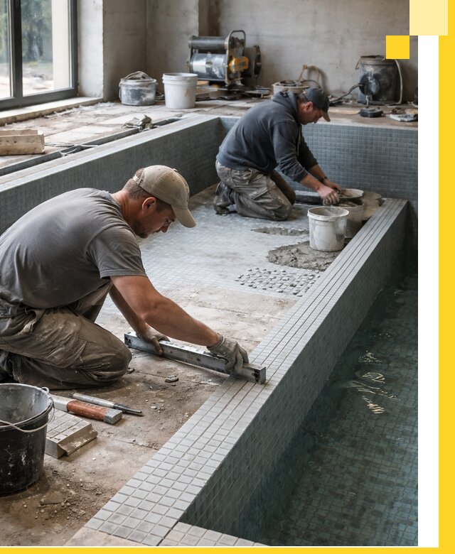 Строительство бассейна в частном доме в Климовске под ключ