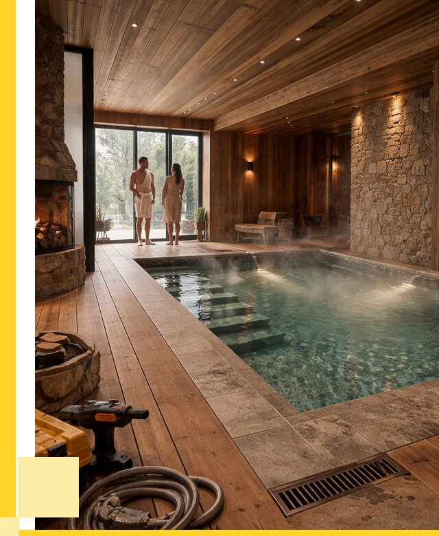 Проекты бань с бассейном под ключ в Климовске от 75960 р., ЭриданКлс