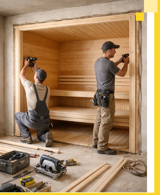 Монтаж саун под ключ в Климовске — проектирование и установка