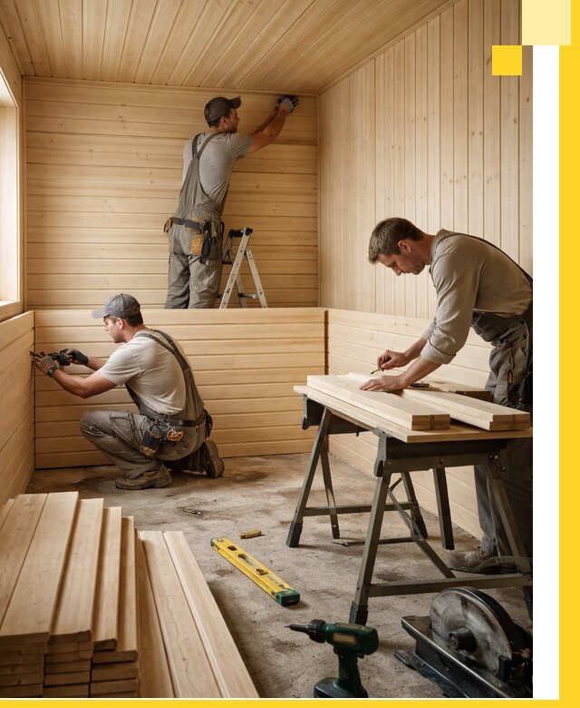 Обшивка саун в Климовске из натуральной древесины под ключ