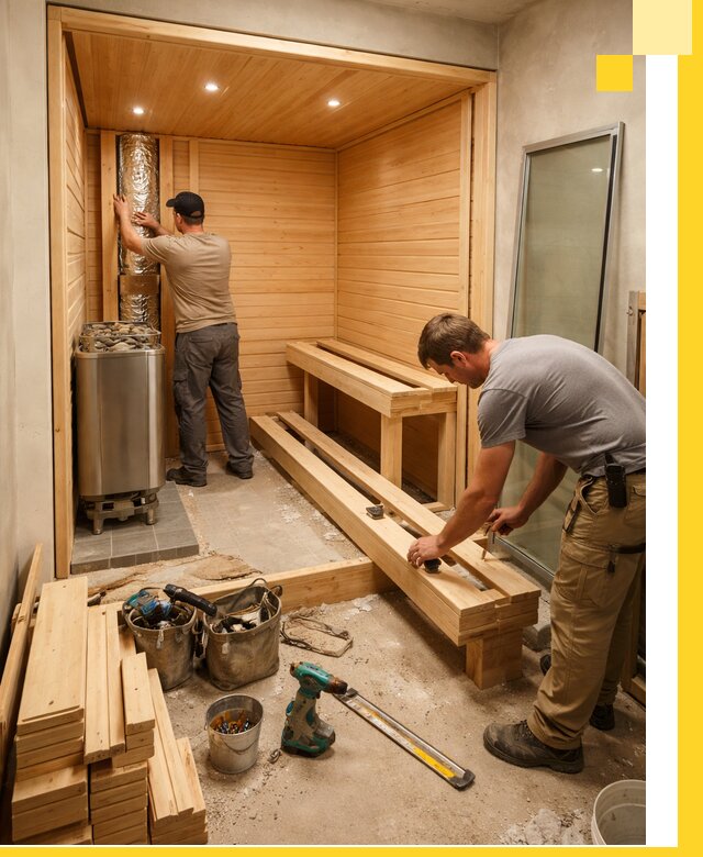 Проектирование и установка домашних саун под ключ в Климовске