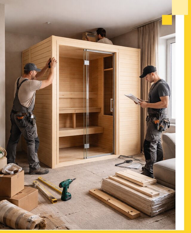 Установка и благоустройство саун в квартире в Климовске