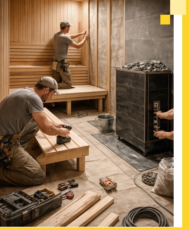 Дизайн и строительство интерьерных саун под ключ в Климовске