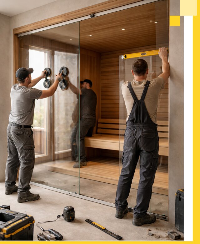 Производство и монтаж стеклянных саун под ключ в Климовске