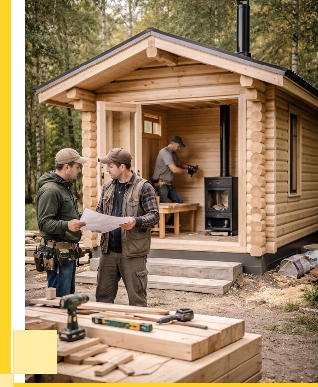 Монтаж бань под ключ в Климовске — от 202560 р. | ЭриданКлс