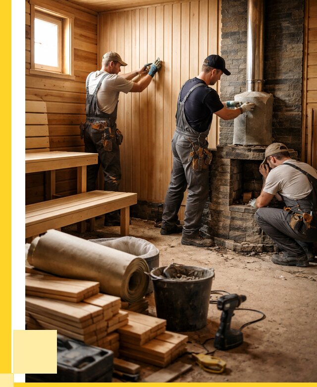 Ремонт бань под ключ в Климовске от 45576 р. | ЭриданКлс