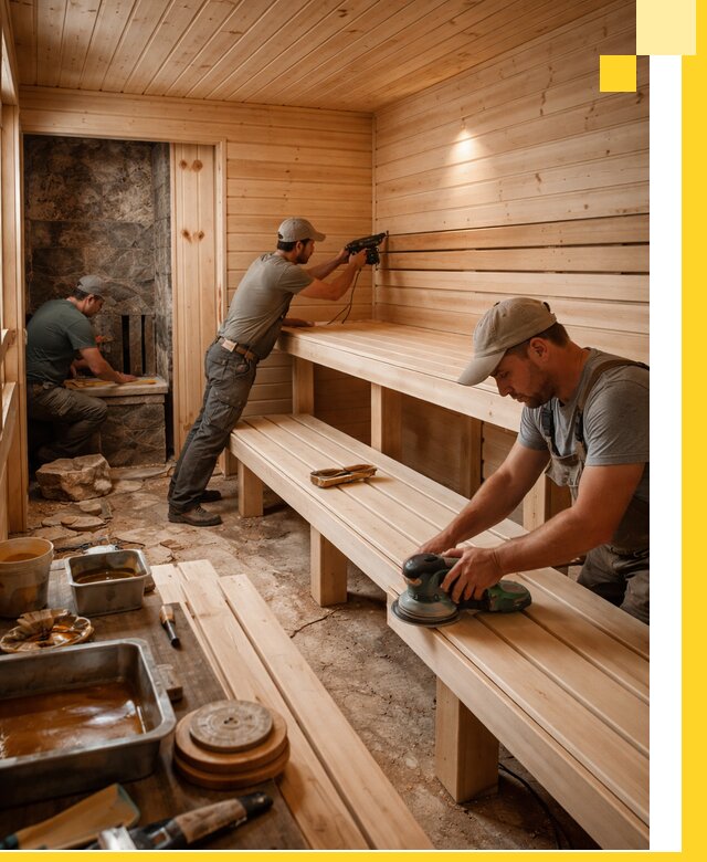 Профессиональная отделка бань в Климовске под ключ, с гарантией