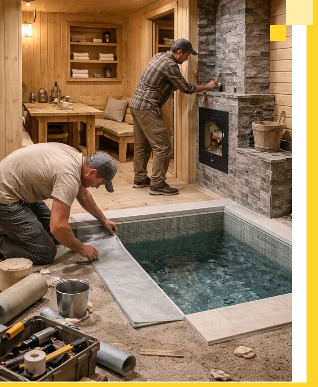 Строительство бань с комнатой отдыха под ключ в Климовске