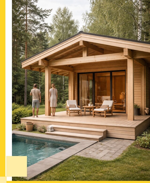 Бани с террасой под ключ в Климовске от 607680 р. | ЭриданКлс