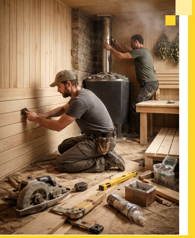 Полное строительство и оснащение парных под ключ в Климовске