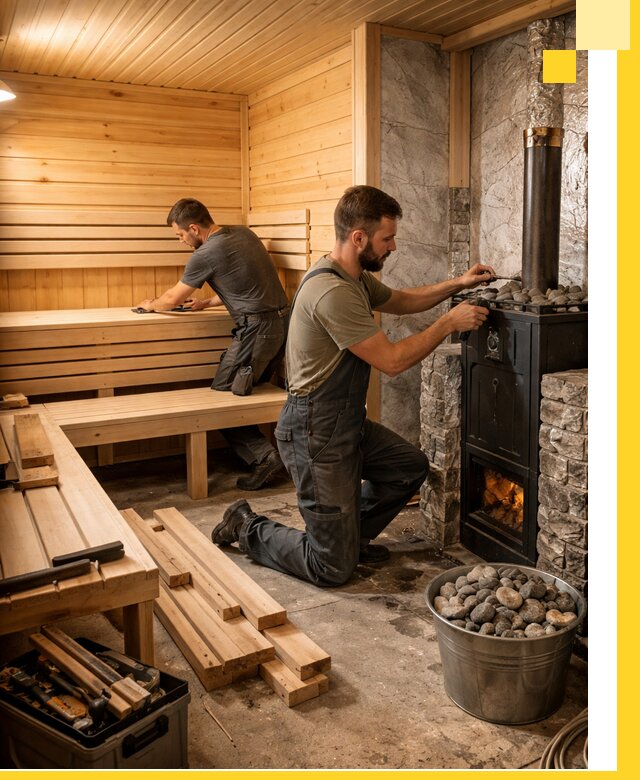 Дизайн и строительство интерьеров бань под ключ в Климовске