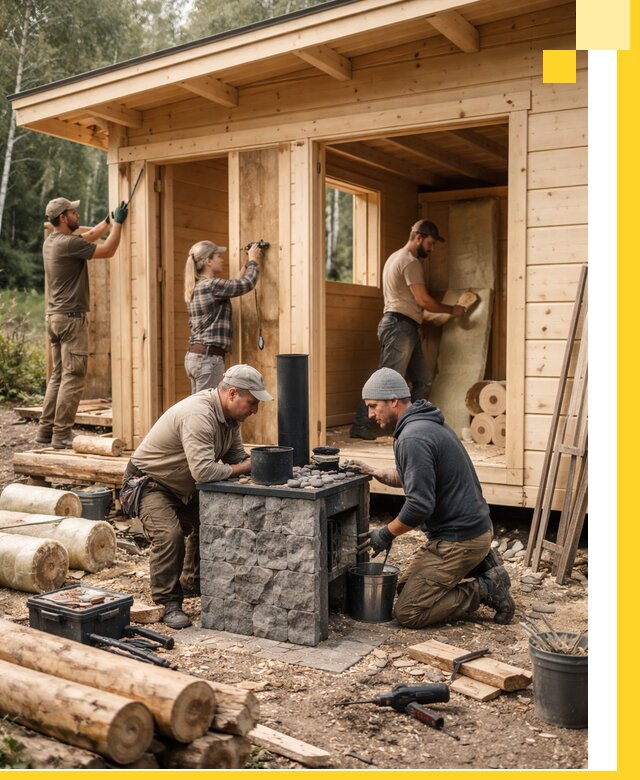 Купить баню под ключ в Климовске строительство монтаж отделка