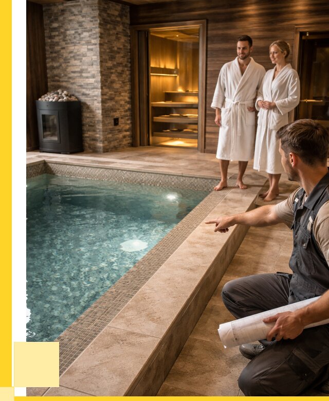 Проект бани с бассейном под ключ в Климовске от 65832 р. | ЭриданКлс