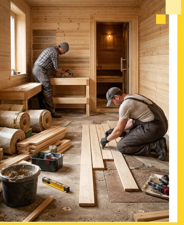 Индивидуальный проект бани с комнатой отдыха под ключ в Климовске