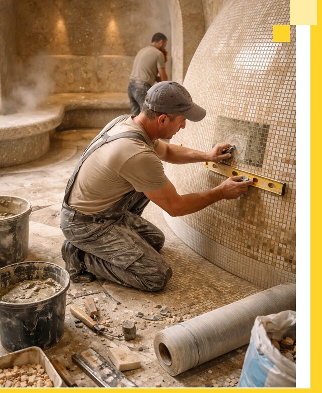 Хамам под ключ в Климовске: проектирование, строительство, отделка