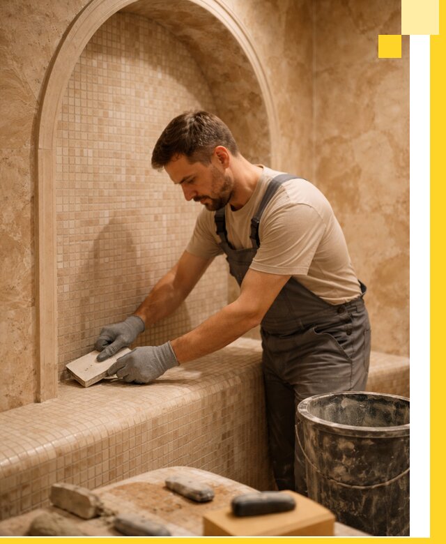 Профессиональная отделка хамамов с мозаикой под ключ в Климовске