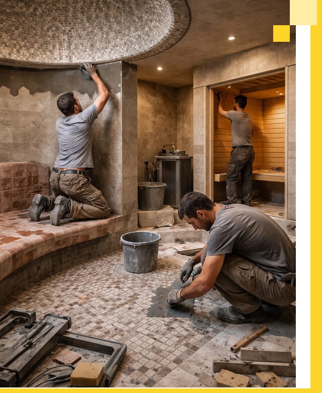 Проект и строительство хамама бани и сауны под ключ в Климовске